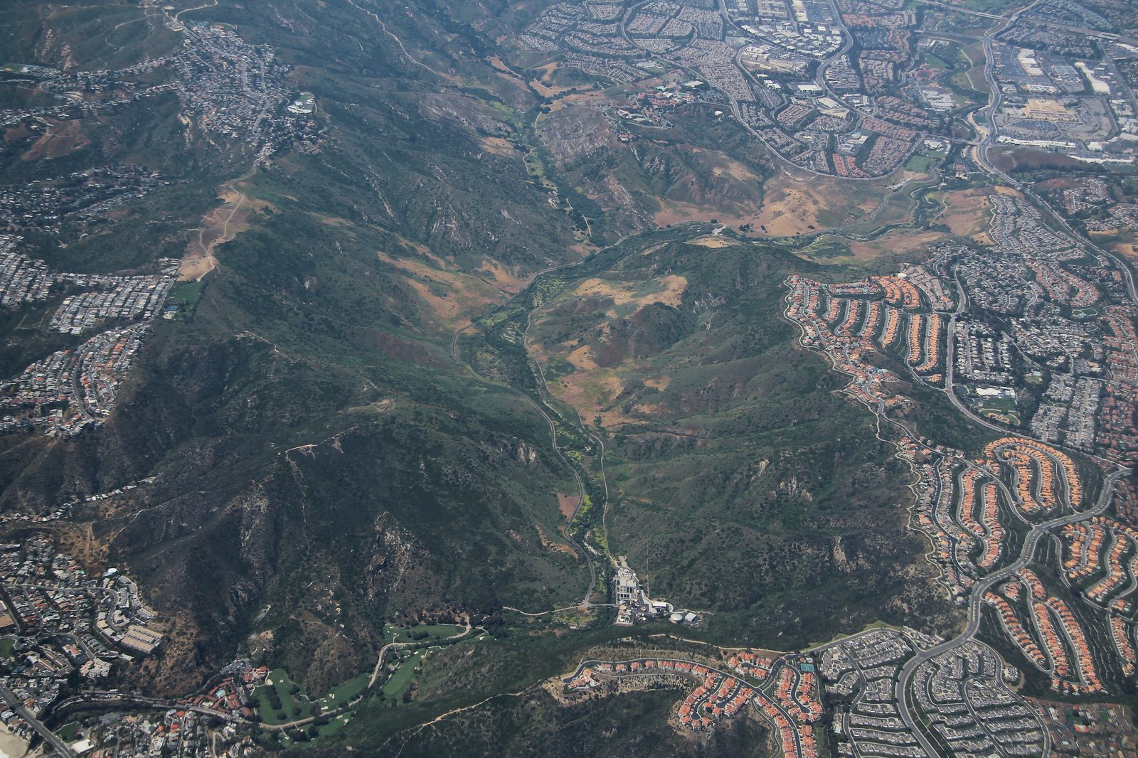 An aerial view of Aliso Canyon between Laguna Beach and Laguna Niguel, the watershed that feeds sediment to the beaches below.