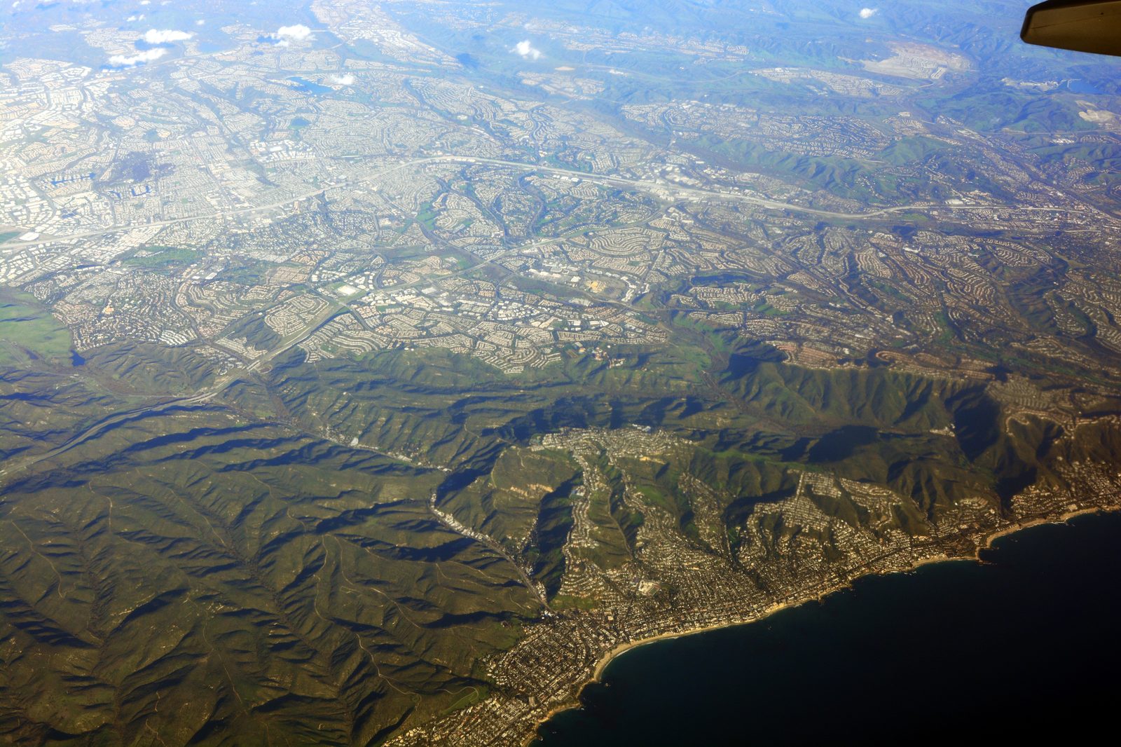 An aerial view of the Laguna Beach coastline, where the city says sand has been lost at an unprecedented rate this fall.