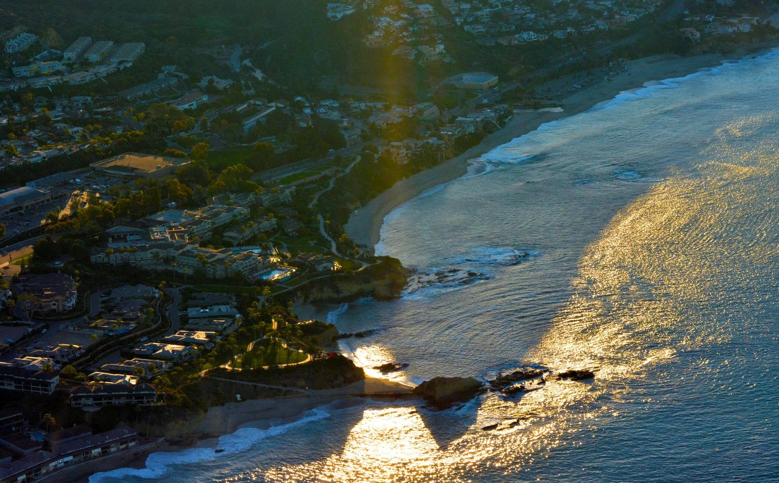 Sunrise over the north Laguna Beach coastline.