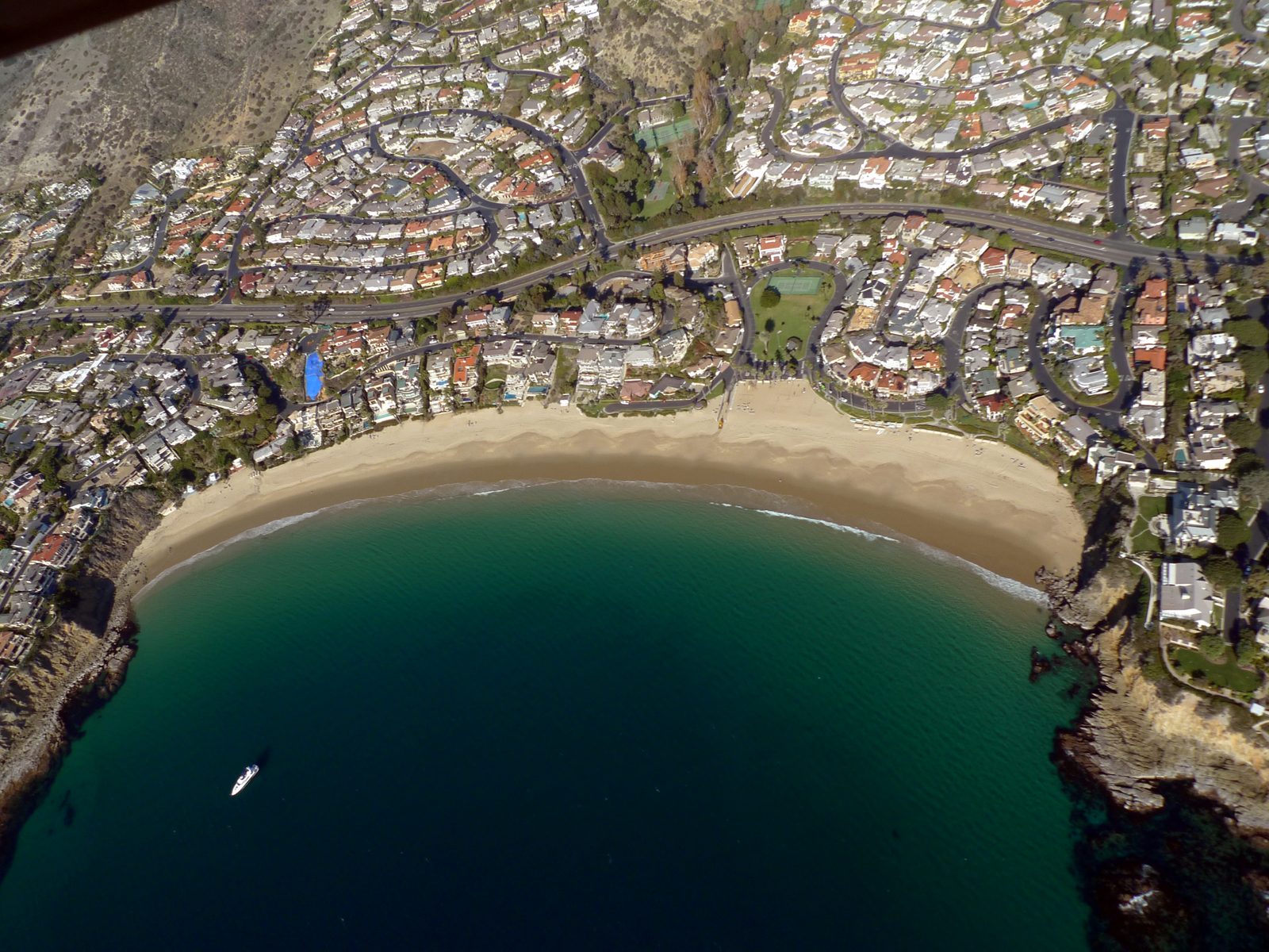 A North Laguna cove from the air; the $110 million record sale closed off-market in June in nearby Emerald Bay.