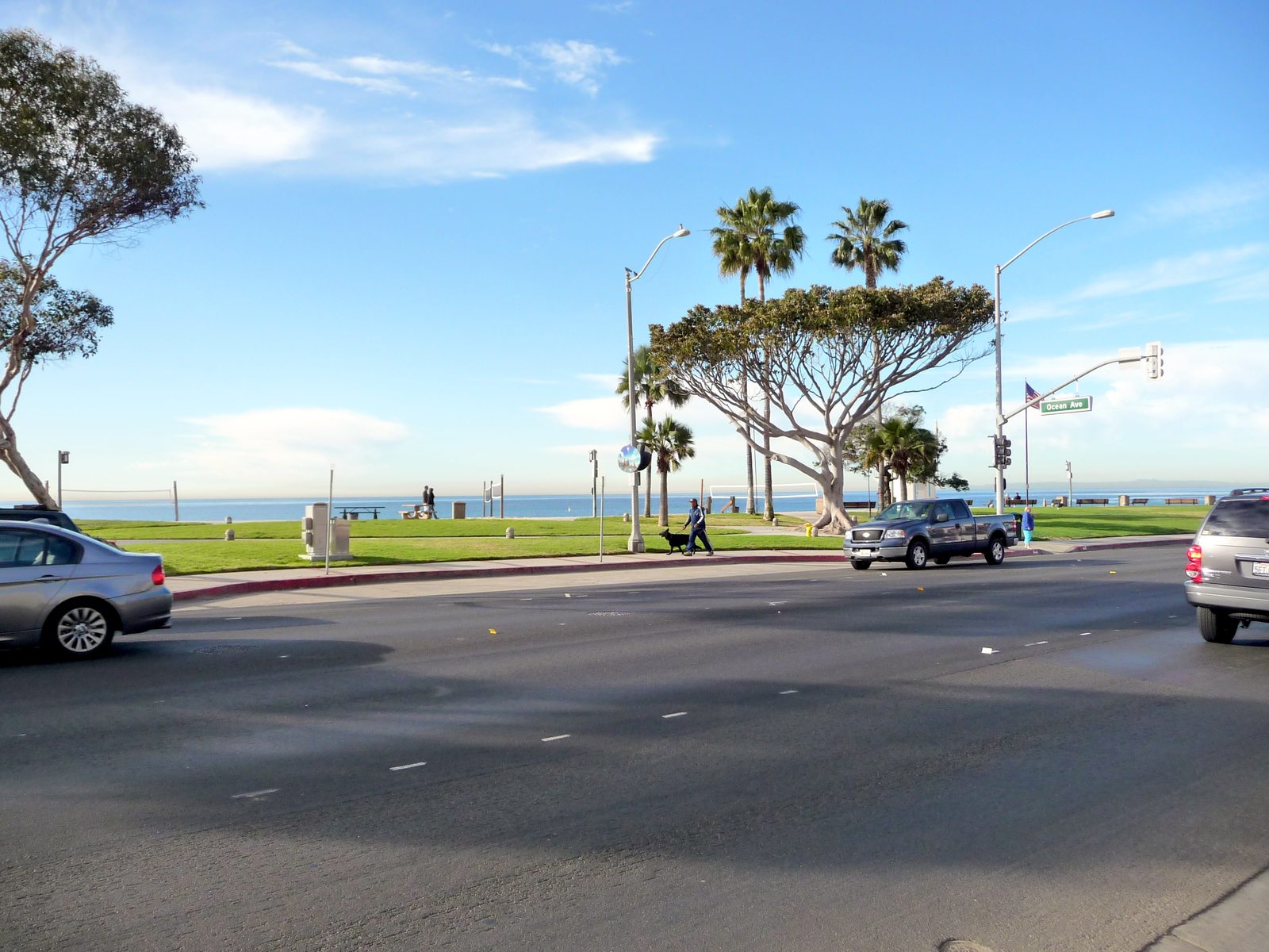 The view from downtown Laguna Beach toward the ocean, the village City Hall governs.