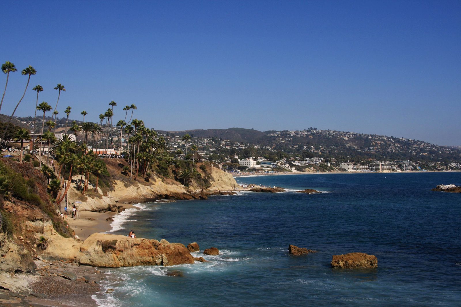 The Heisler Park coastline looking toward downtown, a short walk from the festival grounds.