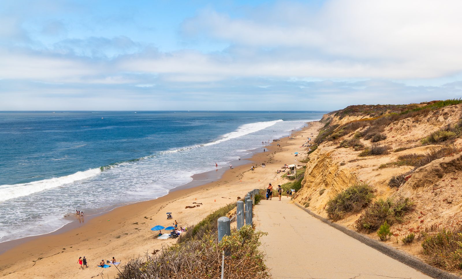 The beach at Crystal Cove State Park. Days of powerful surf and high tides following Tropical Storm Rachel have eroded stretches of the Orange County coast.