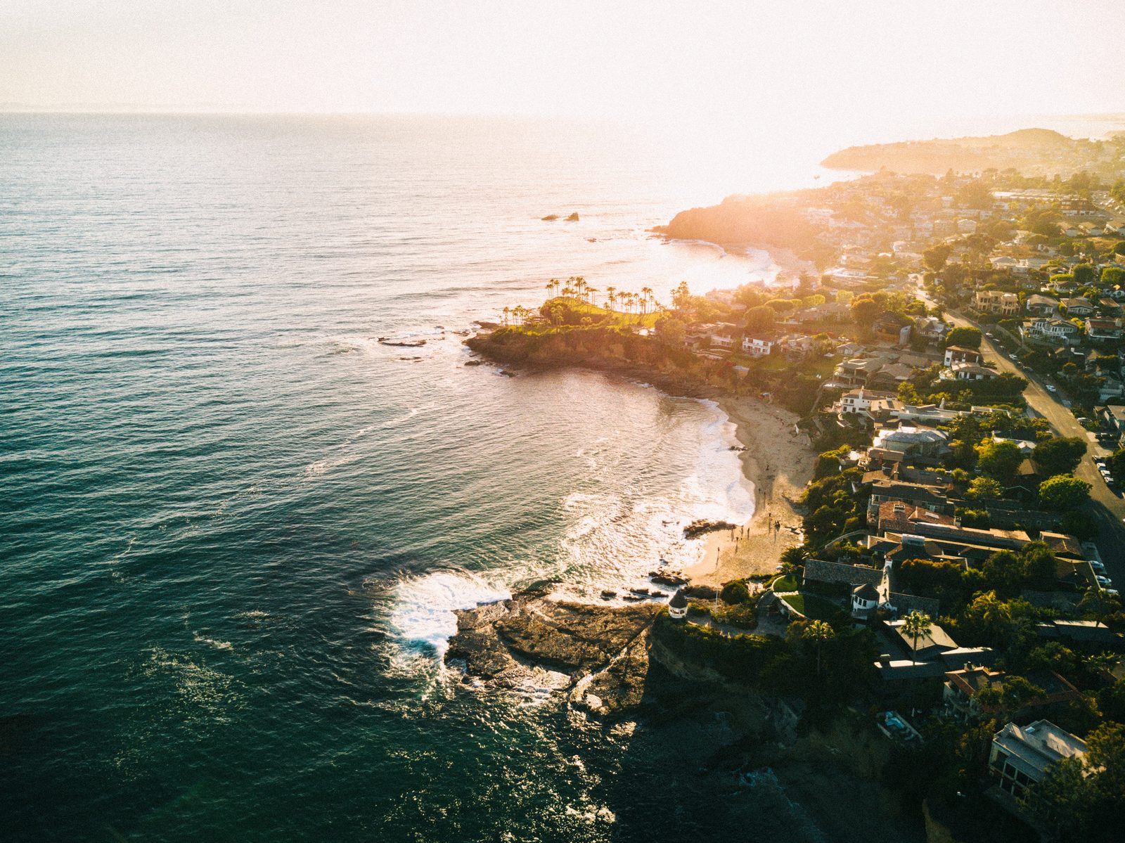 An aerial view of the Laguna Beach coastline. Surfer.com reported ocean water pushed into downtown streets Thursday as Rachel's swell, high tides and raised sea levels combined.